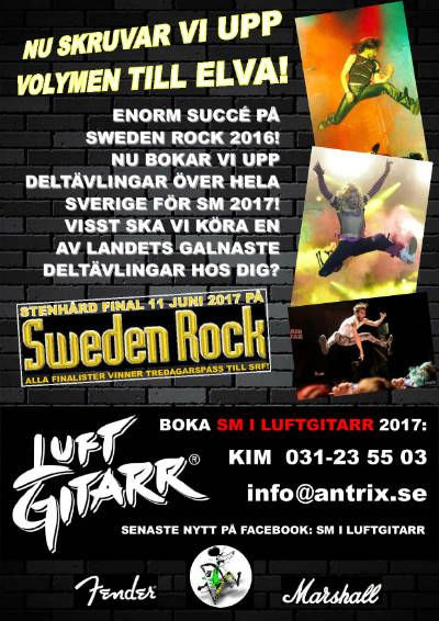 SM I Luftgitarr. Luftgitarrtävling till festivaler, nattklubbar och andra event